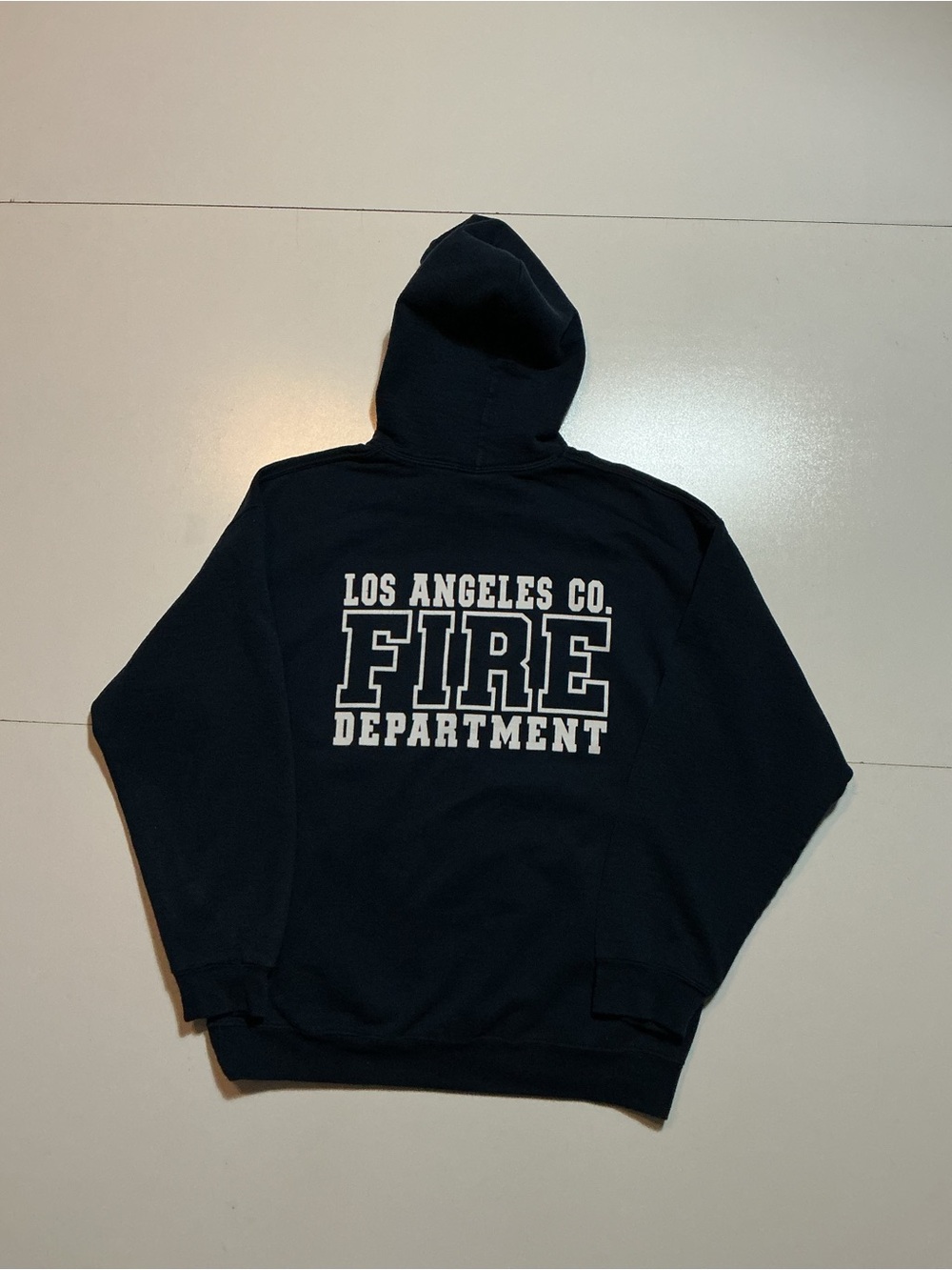 LAFD Los Angeles Fire Department Navy Blue Graphic Fleece Pullover Hoodie